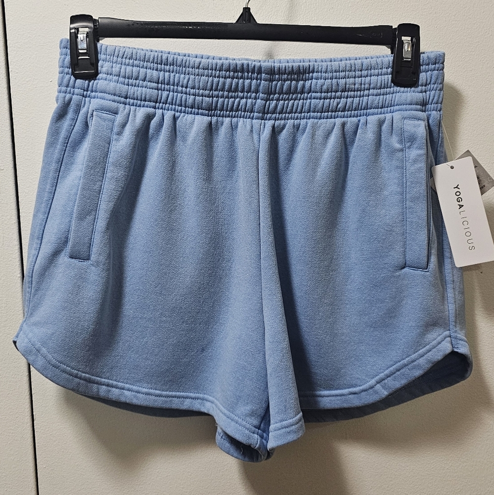 Yogalicious Wash Baby Fleece Up Shore Shorts Blue Women's Multiple Sizes